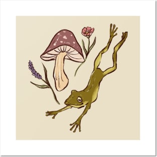 Frog and mushroom Posters and Art